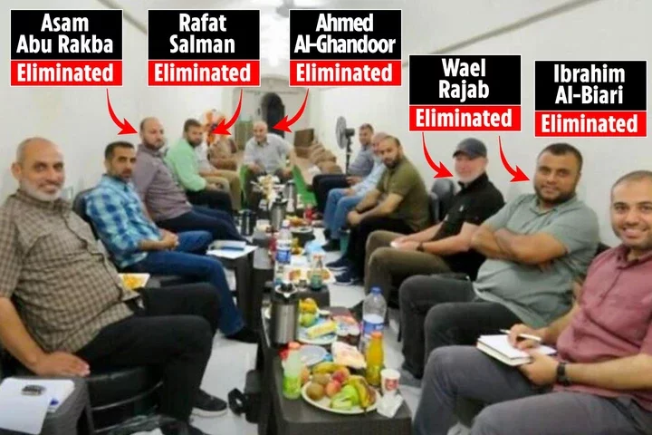 Hamas leaders enjoy a meal inside a terror tunnel days before half of them were killed by Israel