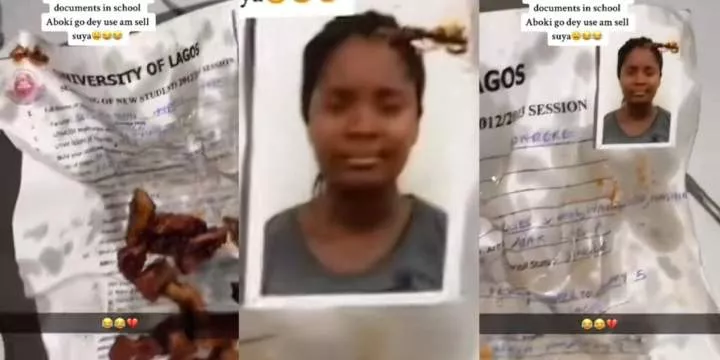 Aboki sells suya with the passport and documents of a new student of University of Lagos, UNILAG