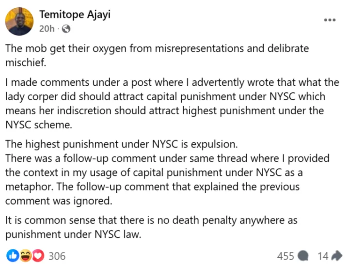 Viral Video: 'I never demanded death penalty for NYSC member who criticized Tinubu' - Presidential aide denies