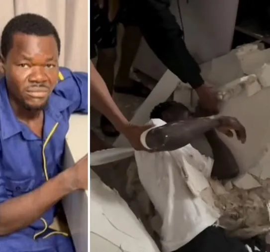 Nigerian Content Creator, Rico, Escapes De@th By the Whiskers as the POP In His Apartment Crumbles on Him (Video) Nigerian Content Creator, Rico, Escapes De@th By the Whiskers as the POP In His Apartment Crumbles on Him (Video)