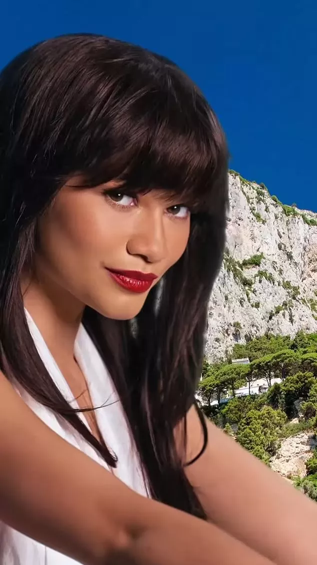 The star proved she suits a fringe as she posed for a close up shot