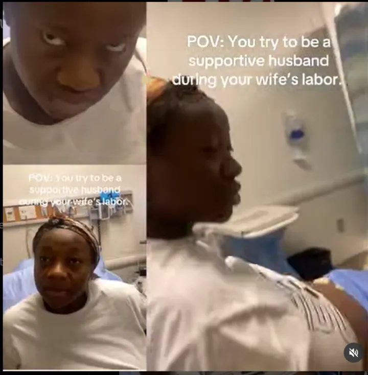 "Keep your sorry to yourself!" - Wife hilariously snaps at husband during labour in viral video "Keep your sorry to yourself!" - Wife hilariously snaps at husband during labour in viral video