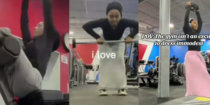 Lady raises eyebrows with gym outfit Lady raises eyebrows with gym outfit