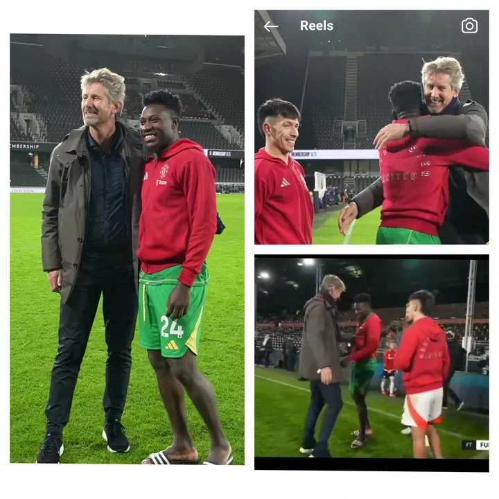 Reactions as Edwin Van der sar was spotted spending time with Martinez and Onana at Craven Cottage.