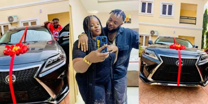 Nigerian woman expresses love for husband as she gifts him Lexus SUV for his birthday