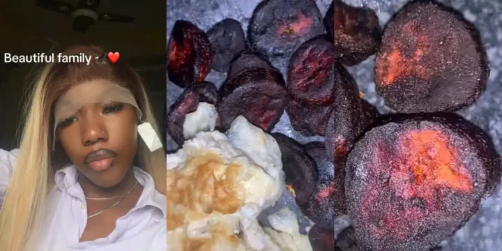 Nigerian lady flaunts plantains and eggs she made for boyfriend's mother