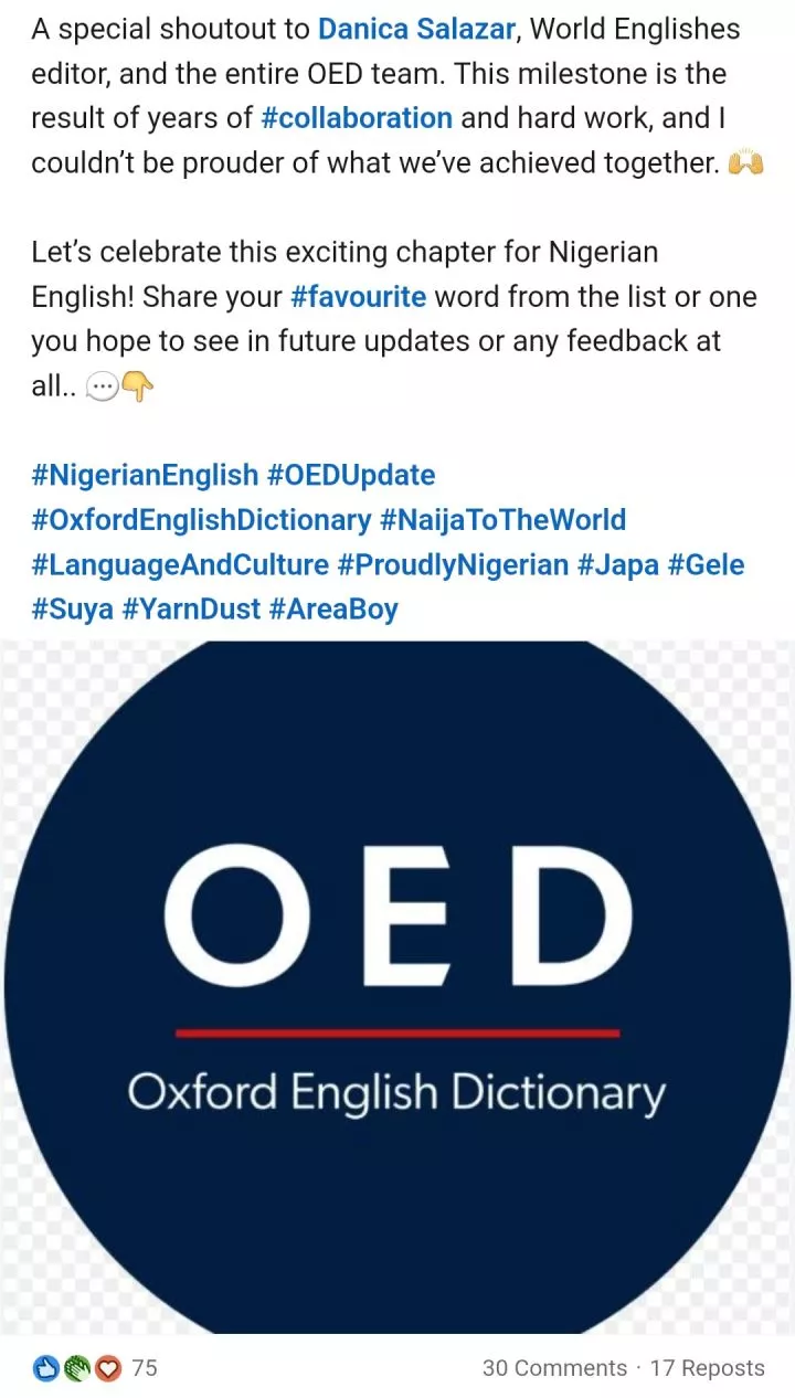 419, Agbero, Japa, Jand, Gele ? 22 Nigerian words now in Oxford dictionary