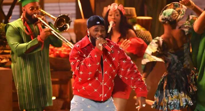 Nigerian singer Burna Boy performs on stage during the 66th Annual Grammy Awards at the Crypto.com Arena in Los Angeles on February 4, 2024. (Photo by Valerie Macon / AFP) (Photo by VALERIE MACON/AFP via Getty Images)