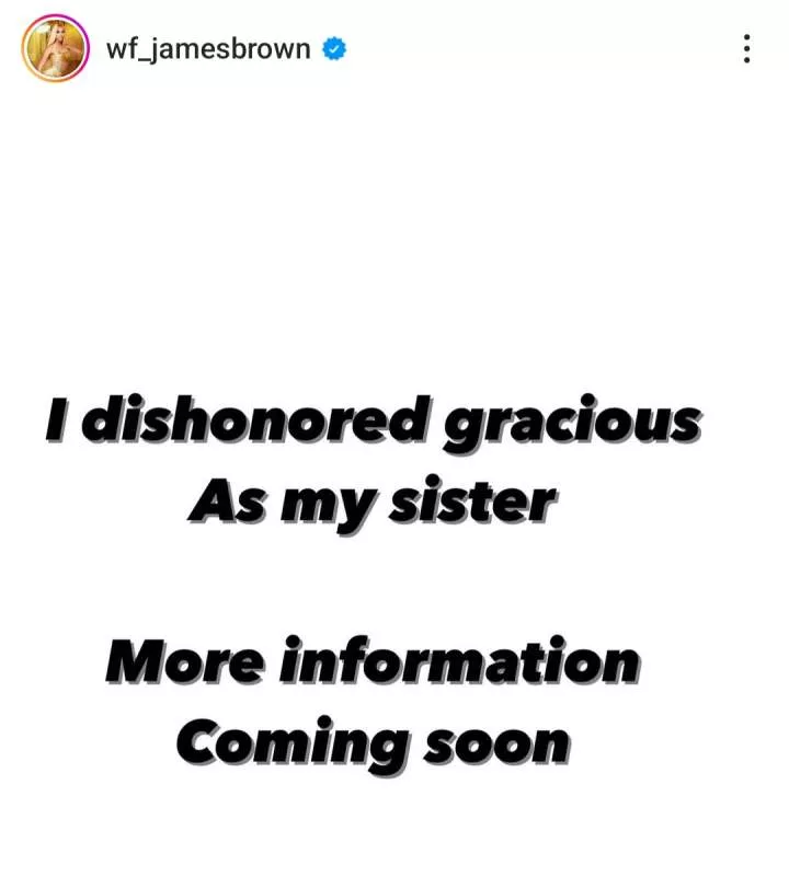 James Brown disowns 'sister