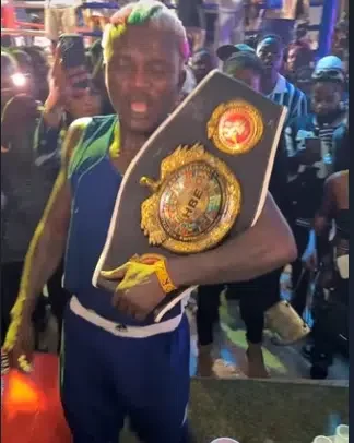 Check out highlights and results as Portable defeats Charles Okocha in celebrity boxing match