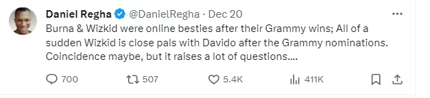 Daniel Regha reveals why Wizkid is getting close to Davido, tackles him