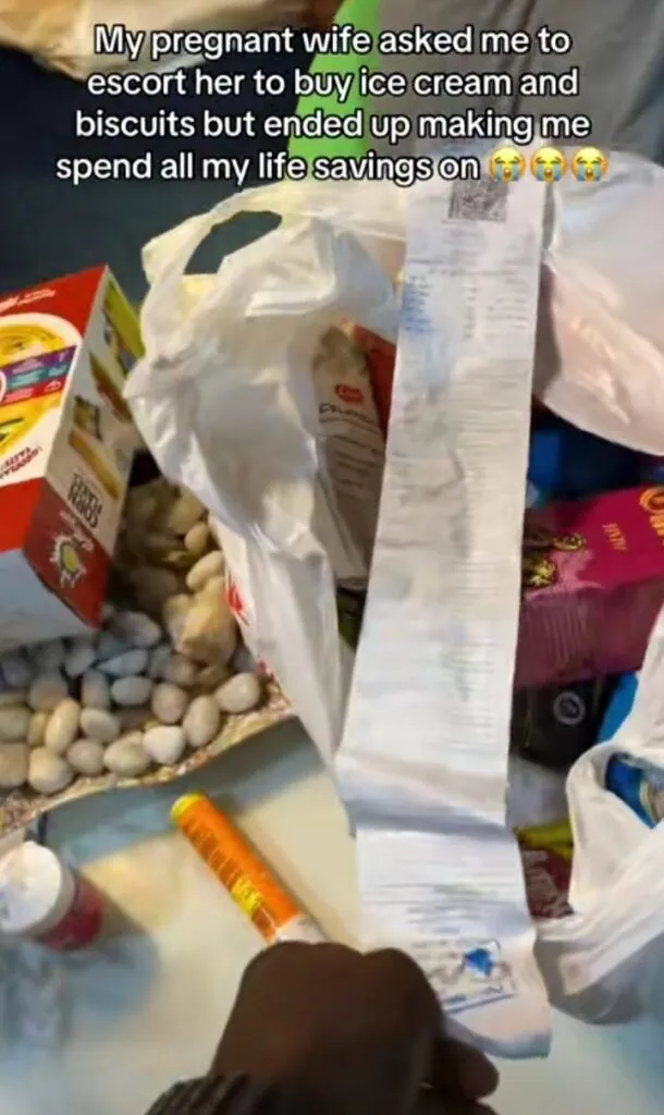 Man laments as pregnant wife spends huge sum of his money on groceries