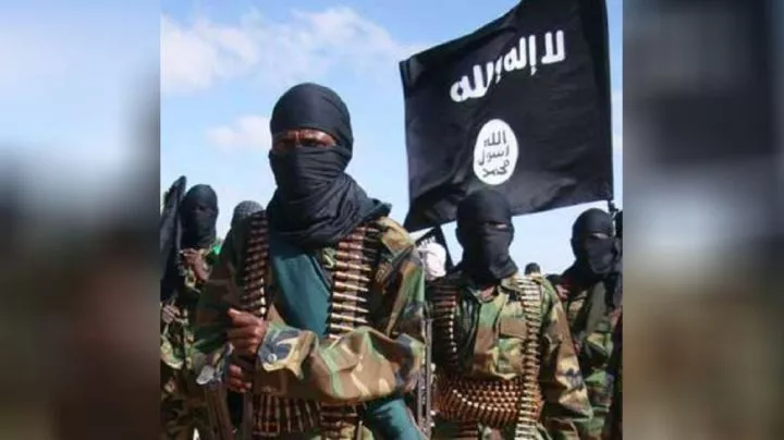 Al-Shabaab militants in Elasha Biyaha, Somalia