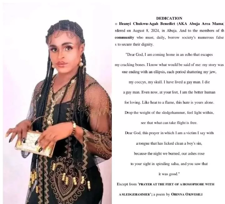 UNICAL law student dedicates his final year project to slain Abuja cross-dresser