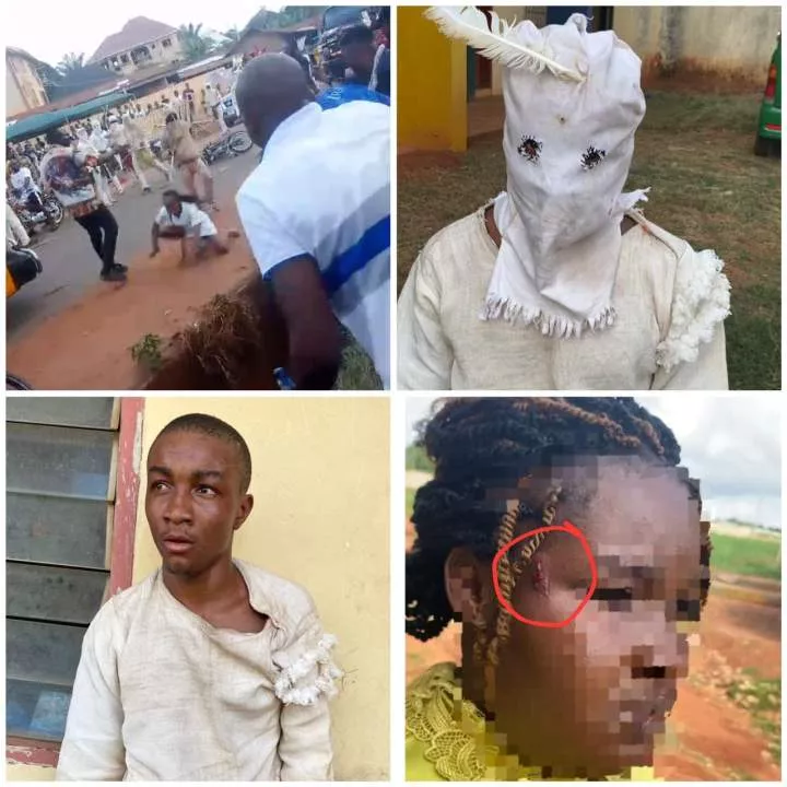 Police arrest masquerade suspected to have flogged female nurse until she fell into a gutter in Enugu