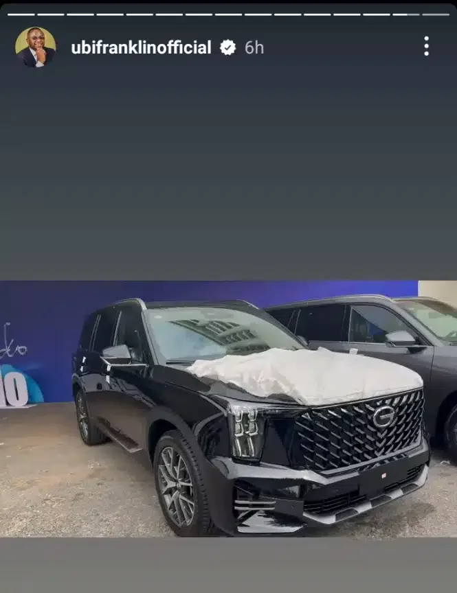 Ubi Franklin pens appreciation to Davido as he receives new car worth N68 million