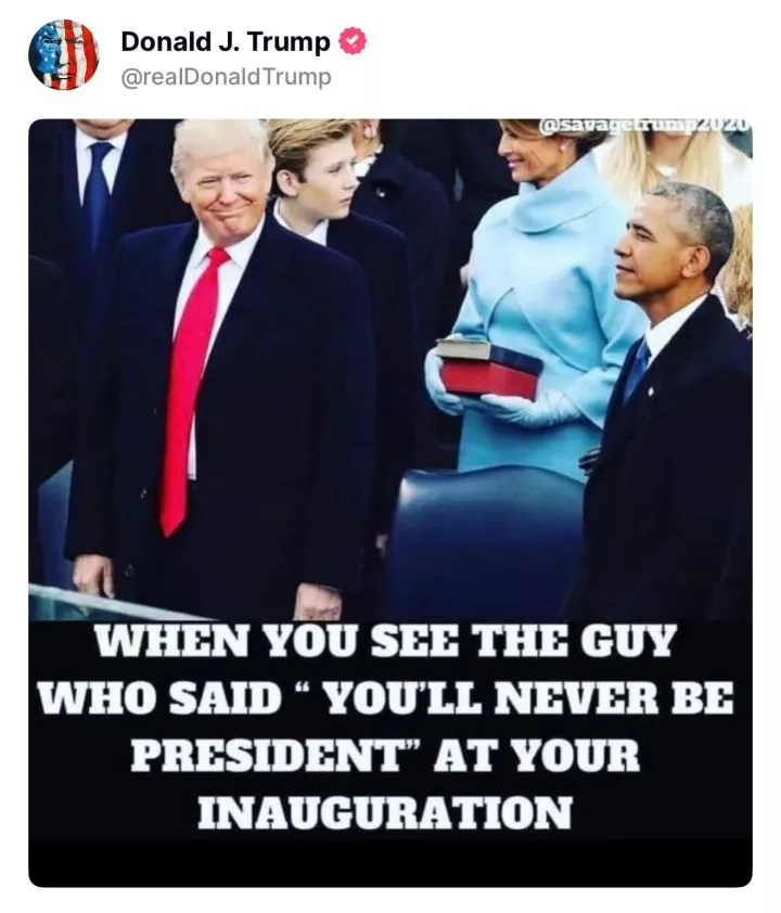 Trump takes a swipe at Barack Obama on Christmas Day with interesting meme