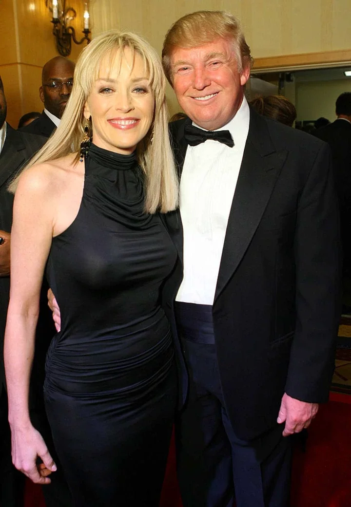 Sharon Stone and Donald Trump at Marriot Desert Ridge Resort & Spa in Phoenix, Arizona. (Image Source: Getty Images - Photo By John Shearer)<br />