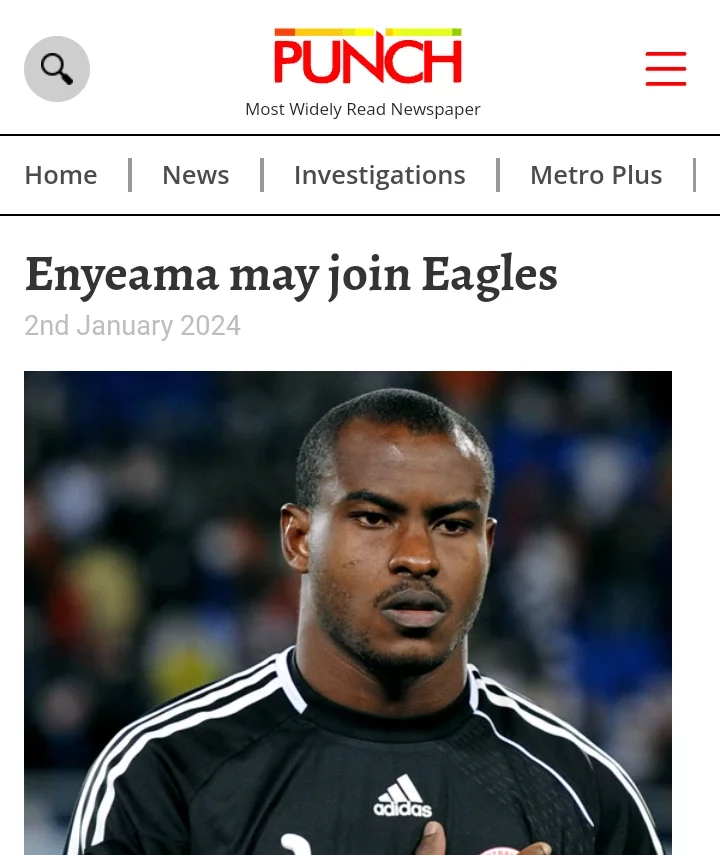 Today's Headlines: Eagles Will Fight to Win AFCON-Peseiro; Enyeama May Join Eagles