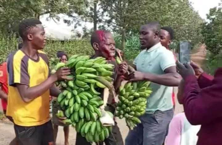 Man humiliated and forced to eat unripe banana after stealing