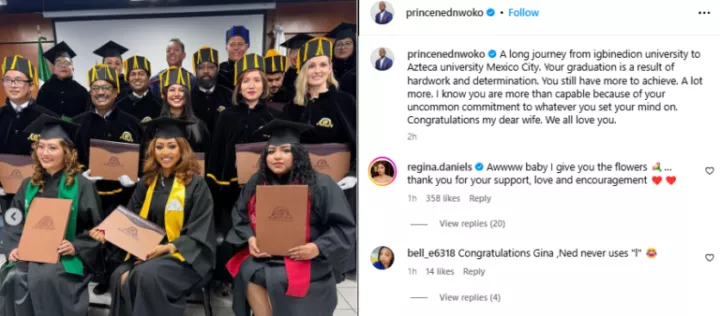 Ned Nwoko celebrates Regina Daniels' graduation with lovely note