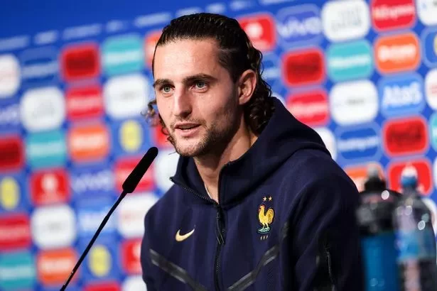 Adrien Rabiot of France speaks during press conference ahead of the UEFA EURO 2024 semi-final match between Spain and France at Munich Football Arena on July 08, 2024 in Munich, Germany