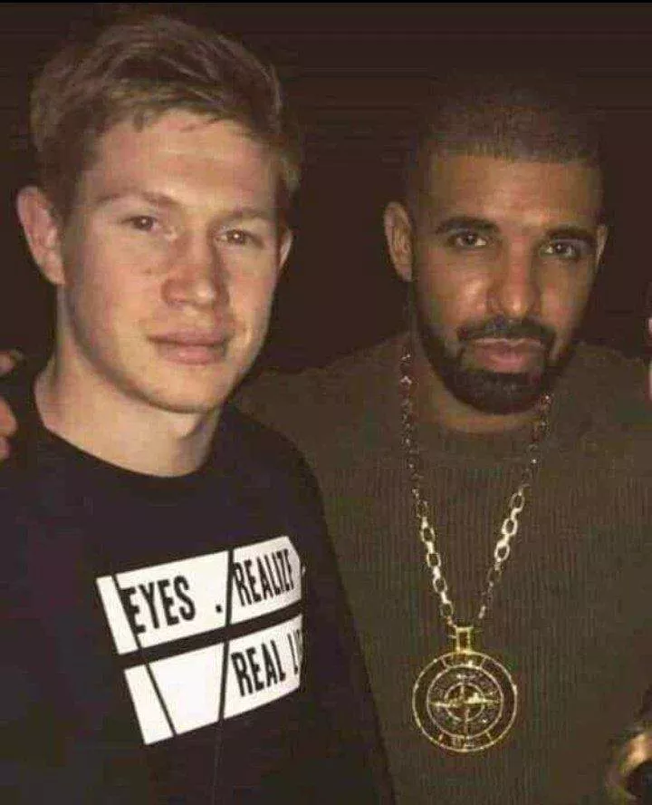 Kevin de Bruyne linking up with Drake -- Image credit: Playlist Central (X)