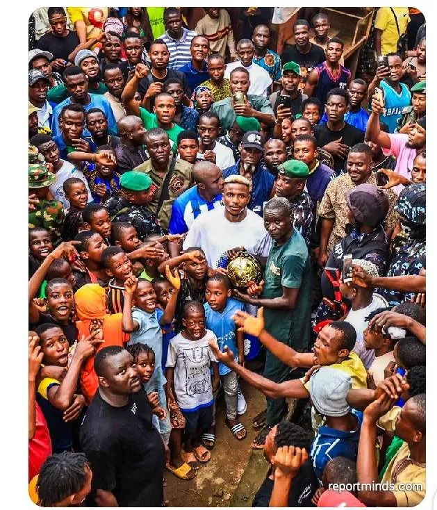 Victor Osimhen Takes African Footballer of the Year Award to Old Primary School