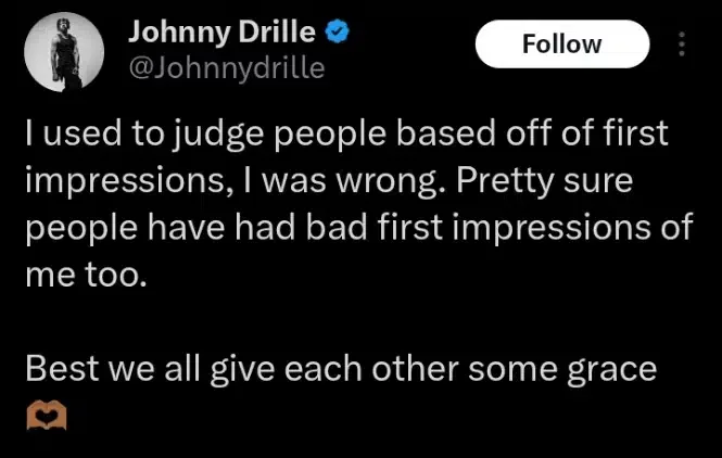 'Why you shouldn't judge people based on first impressions' - Johnny Drille