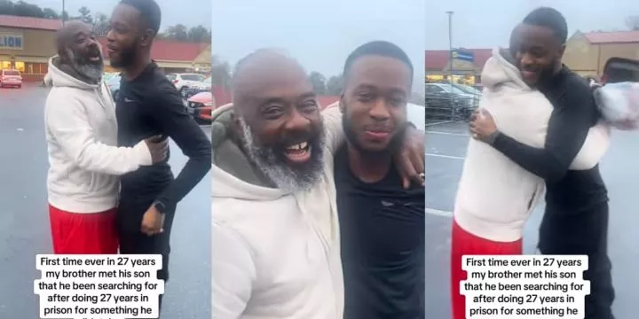 Man reunites with 27-year-old son after spending years in prison for a crime he didn't commit