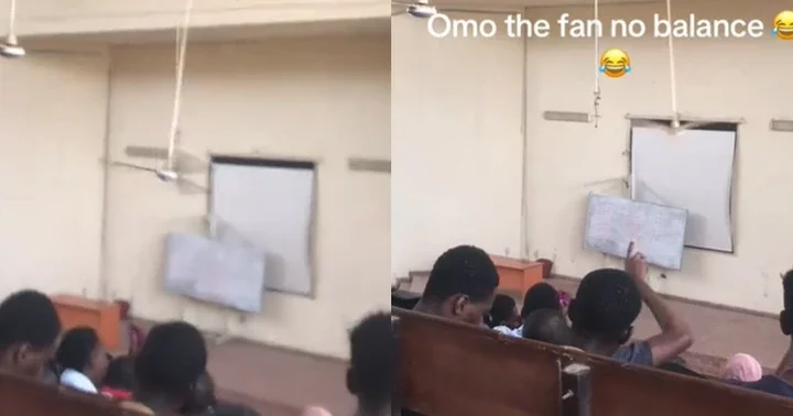 "The fan dey choose where e wan land" - Student Fɘars for Safety as Ceiling Fan Swings Sideways (WATCH)