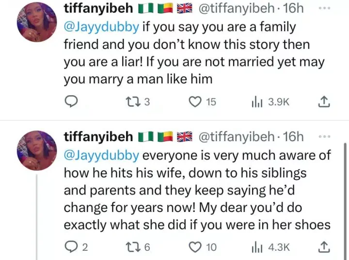 Woman breaks silence following claims of divorcing husband upon arrival in UK