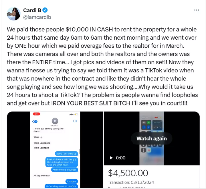 Cardi B and Offset sued over nonpayment for mansion in 