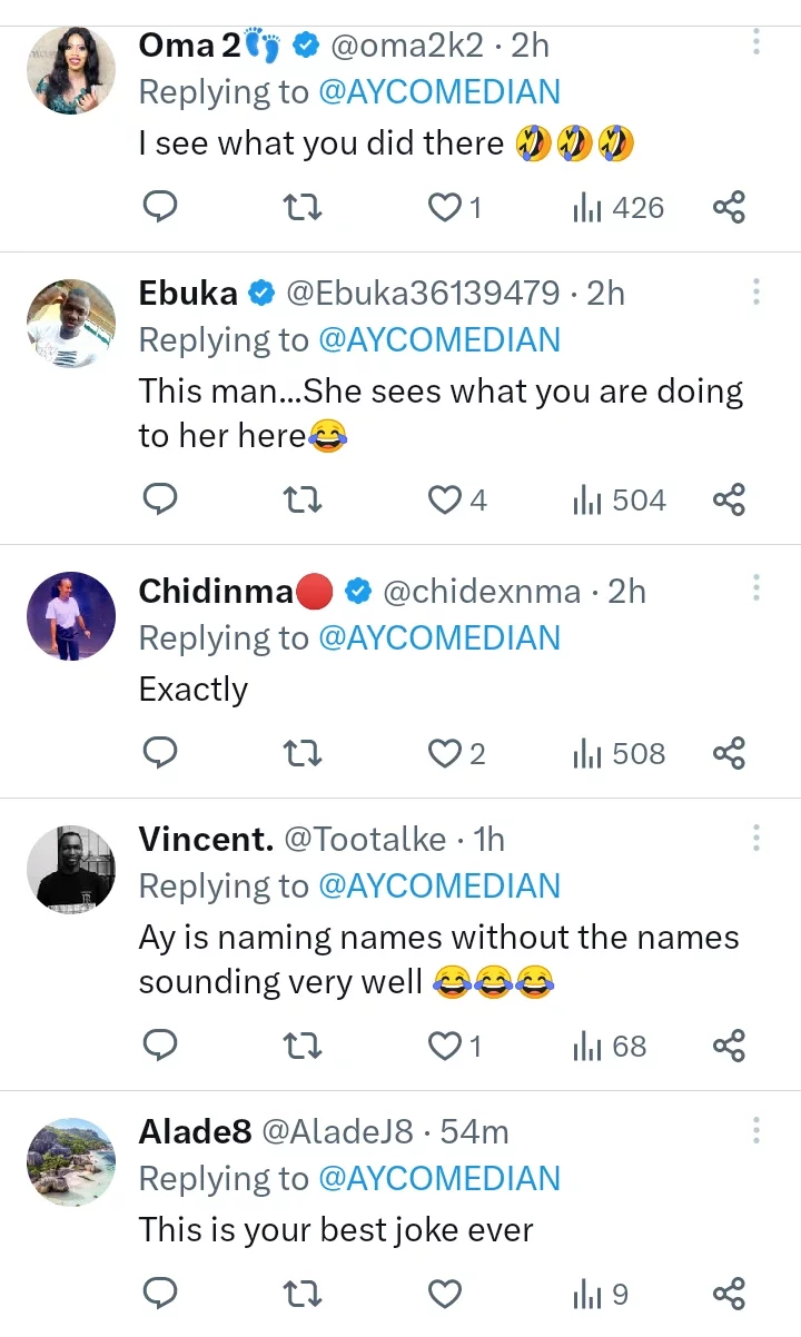 Reactions as Nigerian Comedian, AY stylishly trolls Betta Edu after her suspension as minister