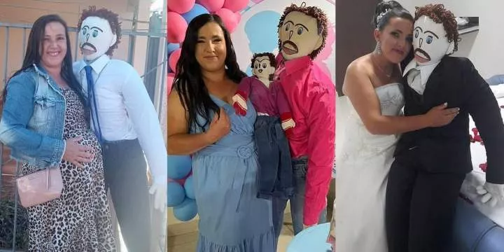 Woman 'married' to rag doll hosts gender reveal party for second 'child', expects a girl