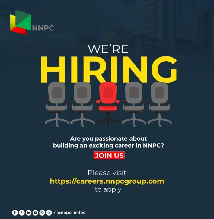 Apply now: NNPC launches nationwide job recruitment for Nigerians