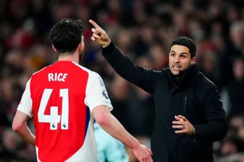 Mikel Arteta and Declan Rice