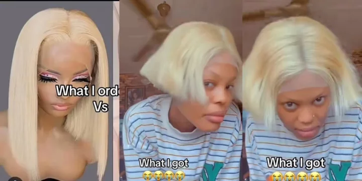 'Na crop hair' - Hilarious reactions as lady shows different wig she got from hair vendor