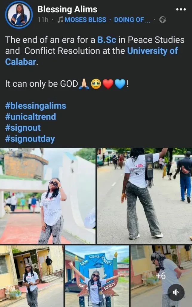 UNICAL student's sign-out outfit raises eyebrows