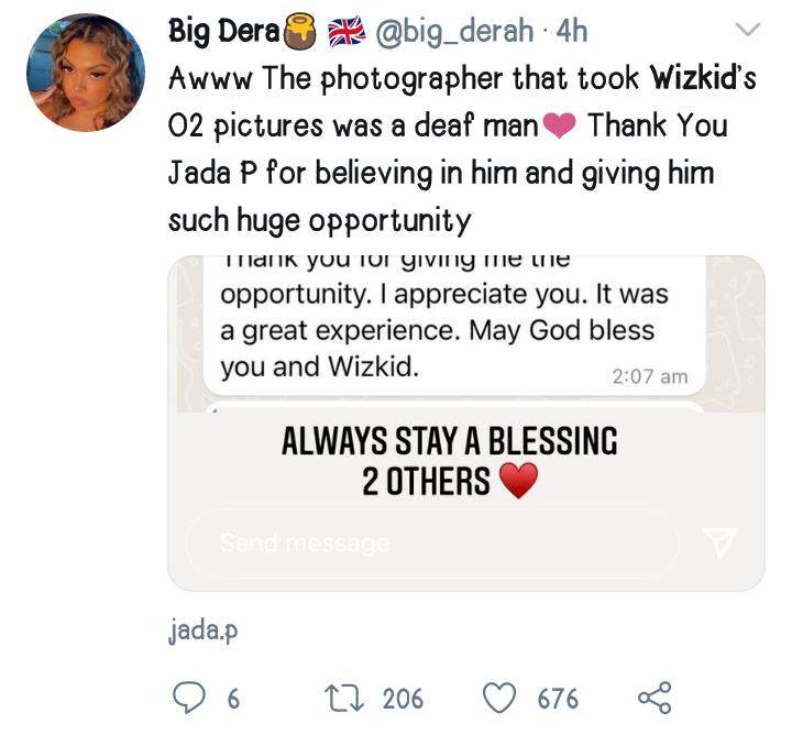 Fans Get Emotional as Wizkid's O2 Concert Photographer is Revealed to be a Deaf Man