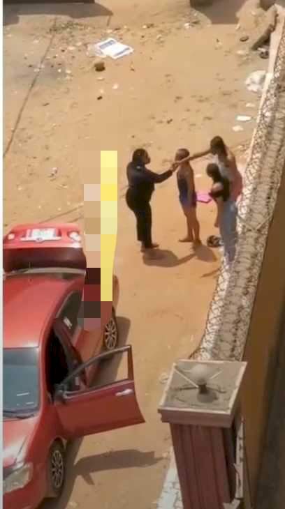 After tracking down husband's side chick, woman almost gets beaten up by lady and her friends (Video)