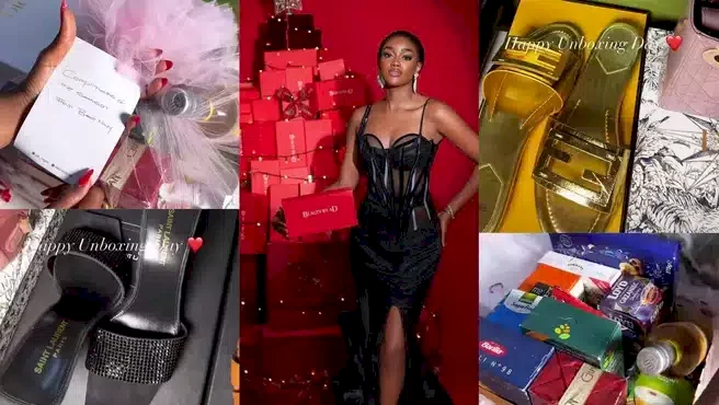 Beauty Tukura leaves many drooling as she unveils luxurious gifts she received on boxing day (Video)