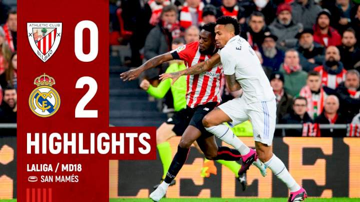 Athletic Bilbao 0 - 2 Real Madrid (Jan-22-2023) LaLiga Santander Highlights