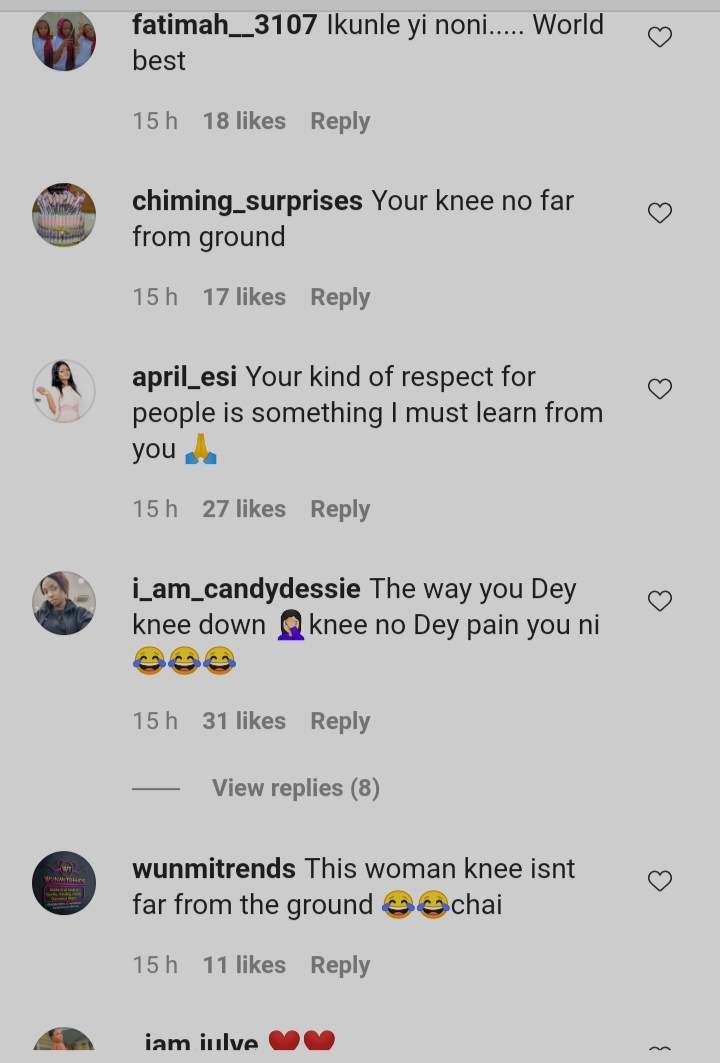 'Knee no Dey pain you?' - reactions as Toyin Abraham's show respect to elders in new video