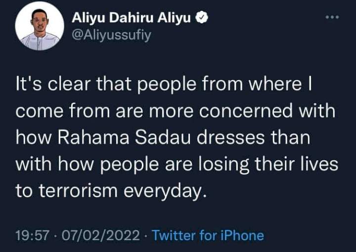 People from where I come from are more concerned with how actress Rahama Sadau dresses than with people losing their lives to terrorism - Journalist Aliyu Dahiru