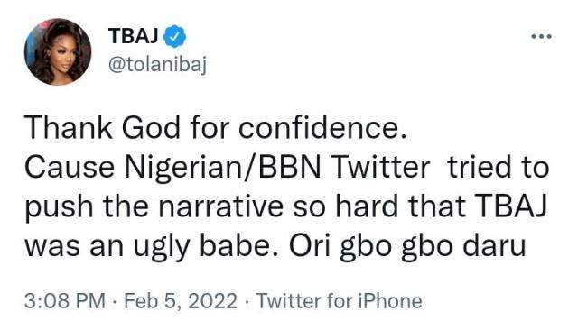 Tolanibaj fights fire-with-fire in reaction to insensitive comments on her new look