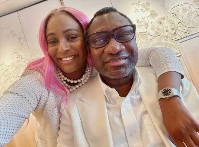 "God's time is the best" - Femi Otedola assures daughter, DJ Cuppy after she complained about being single