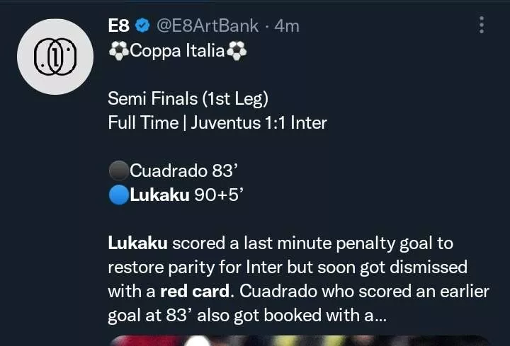 JUV 1-1 INT: Why Lukaku Is Trending After The Game