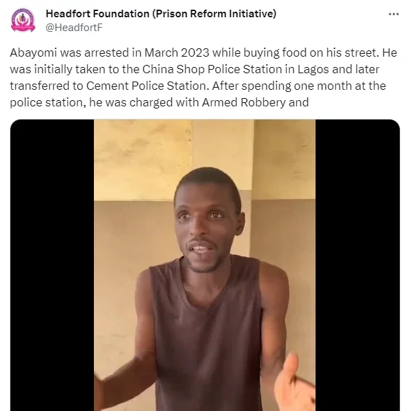 Man who spent four months in Kirikiri after he was arrested while buying food regains freedom