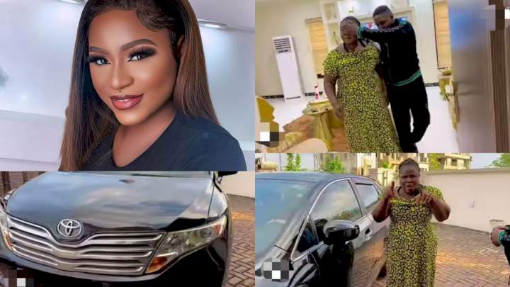 Destiny Etiko's mum showers her with prayers after she surprised her with a new car (Video)